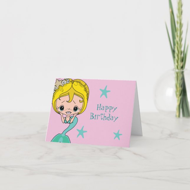 Joyeuses cartes de sirène d'anniversaire (Devant)