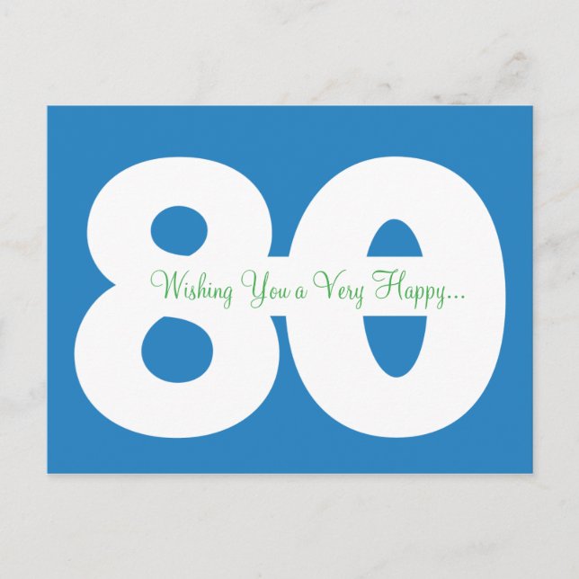 Joyeuses cartes postales 80e anniversaire - en ble (Devant)
