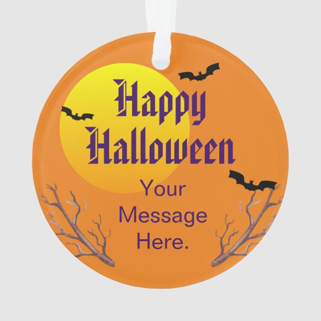 Joyeuses chauves-souris d'Halloween et la lune (dos)