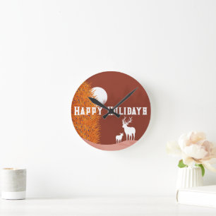 Joyeuses fêtes - Acrylique horloge murale