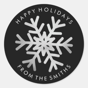 Joyeuses fêtes - Argent de Noël et Étiquette noir