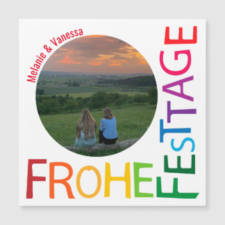Joyeuses fêtes, carte photo magnétique