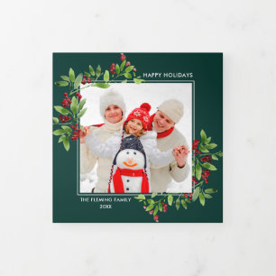 Joyeuses fêtes. Carte Vacances Multiphoto Tri-Fold