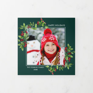 Joyeuses fêtes. Carte Vacances Multiphoto Tri-Fold