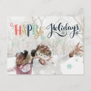 Joyeuses Fêtes Doodle Neige   Carte de vacances ph