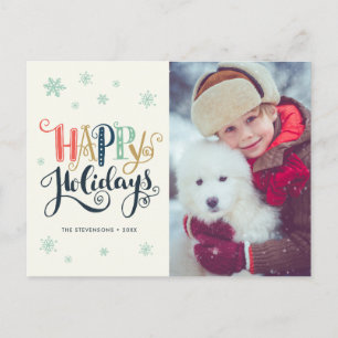 Joyeuses Fêtes Doodle Neige   Carte de vacances ph