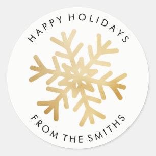 Joyeuses fêtes - Étiquette d'or de Noël