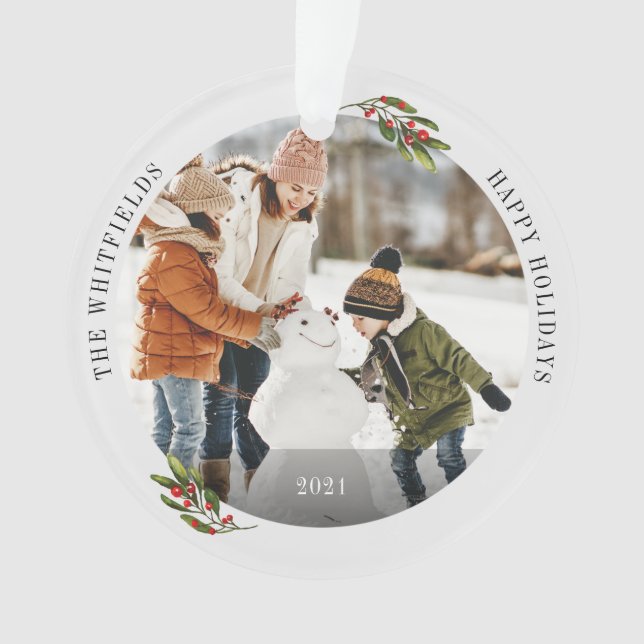 Joyeuses fêtes Keepsaké Famille de Noël Photo (devant)