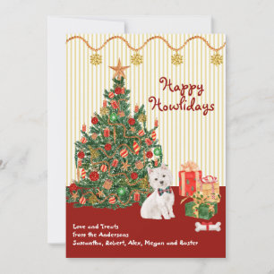 Joyeuses fêtes mignonne arbre Westie Carte de Noël