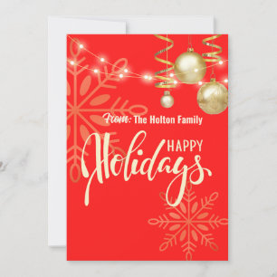 Joyeuses fêtes Noël coutume faire-part rouge