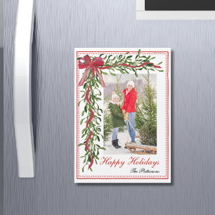 Joyeuses fêtes Noël Photo Carte magnétique