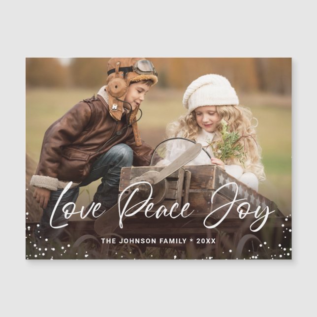 Joyeuses fêtes Noël PHOTO Carte magnétique (Devant)