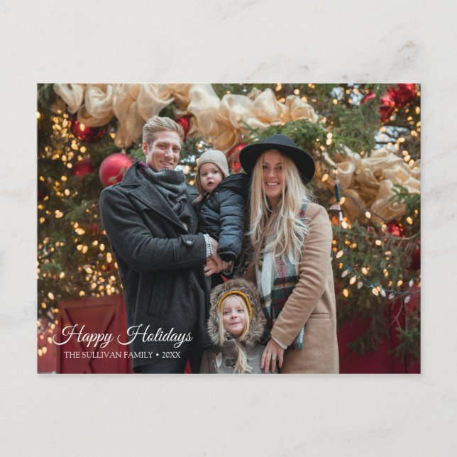 Joyeuses fêtes Noël Photo Greeting Cartes postales (Devant)