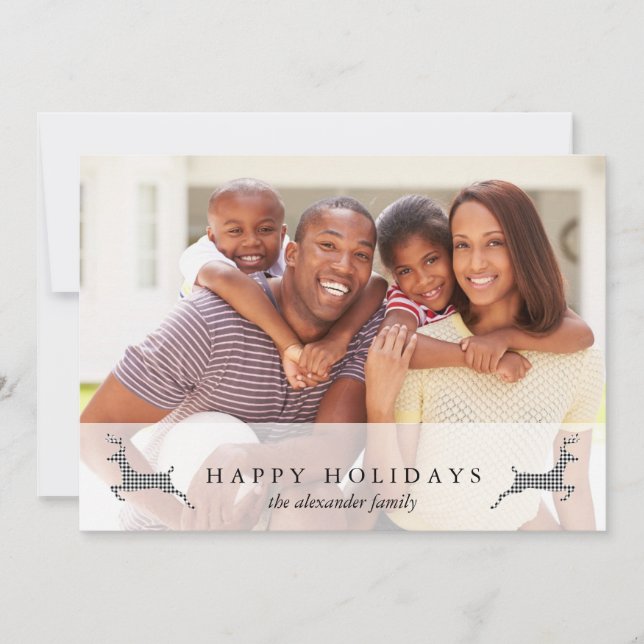 Joyeuses fêtes Noël Rustic Deer Carte photo (Devant)