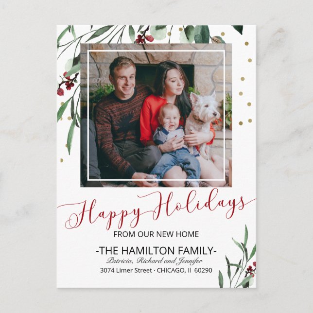 Joyeuses Fêtes Nouvelle Maison Moving Faire-part P (Devant)