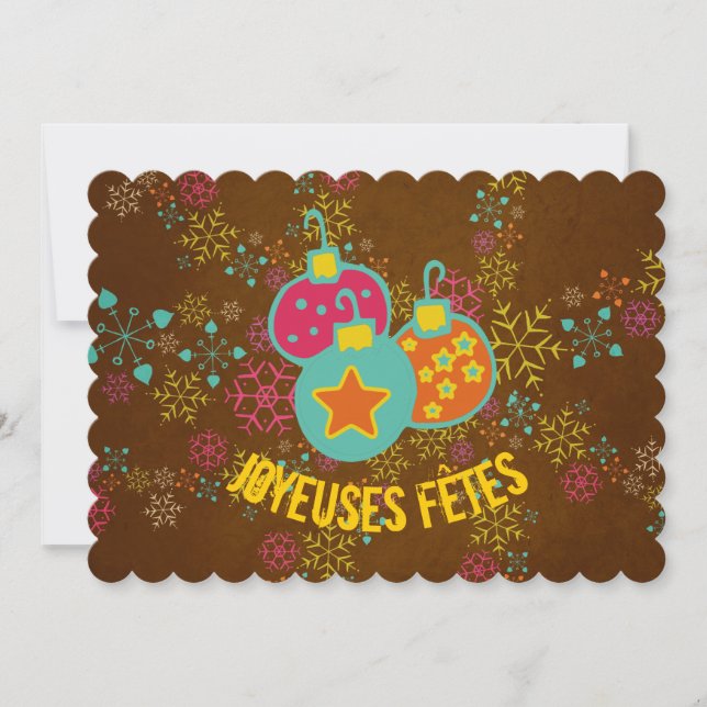 Joyeuses Fêtes Ornaments Holidays Card (Front)