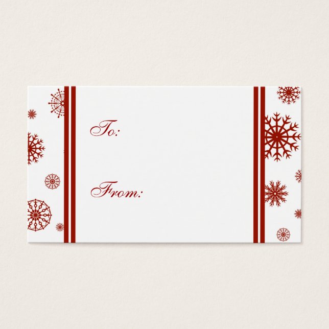 Joyeuses fêtes Red Snowflakes Tags cadeaux (Devant)