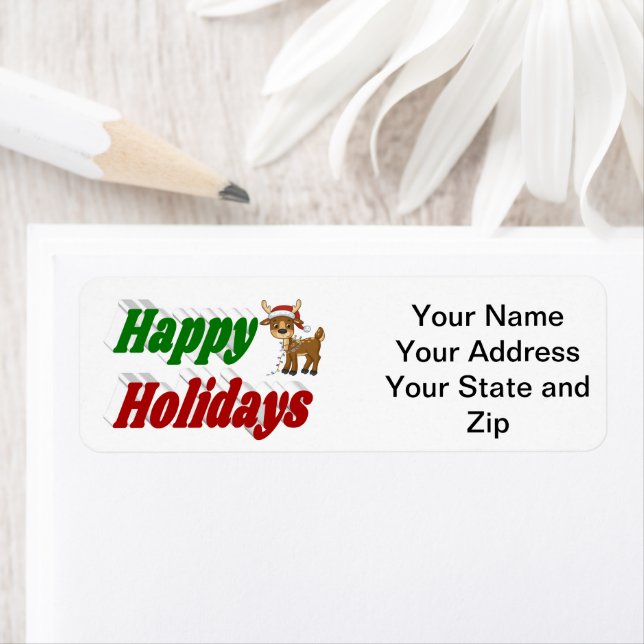 Joyeuses fêtes Reindeer typographie de Noël (En situation)