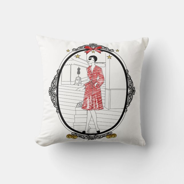 Joyeuses Fêtes Throw Pillow (Front)