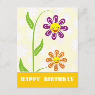 Joyeuses Fleurs Bonne Carte postale Anniversaire