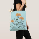 Joyeuses Fleurs Jaunes sur le Sac fourre-tout Aqua