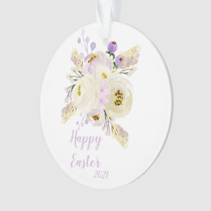 Joyeuses Fleurs violettes et blanches de Pâques