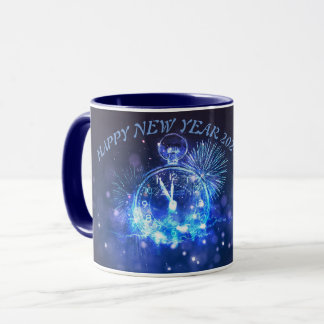 Joyeuses Mugs du Nouvel An 2024 bleu marine couleu