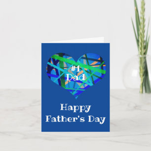 Joyeuses nuances de Fête des pères bleu carte coeu
