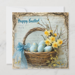 Joyeuses Pâques carte de vœux vintage