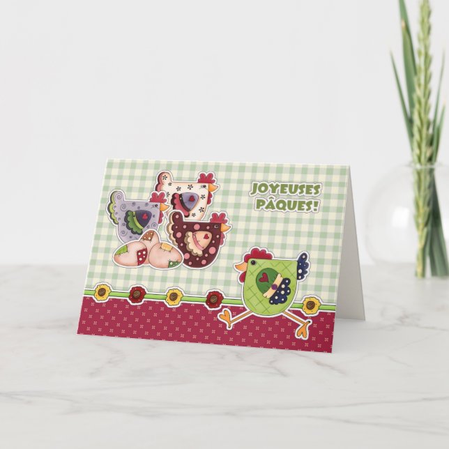 Joyeuses pâques. Carte Est à French (Devant)