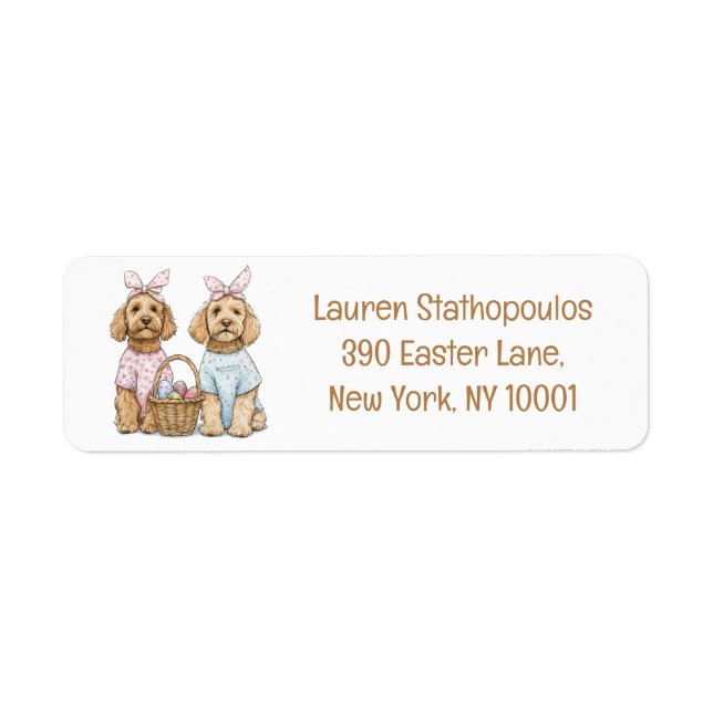 Joyeuses Pâques Chiens Goldendoodle (Devant)