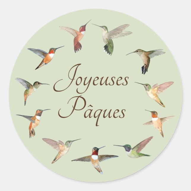 Joyeuses Pâques Classic Round Sticker (Front)