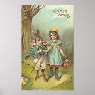 Joyeuses Pâques Cute Vintage Easter Poster