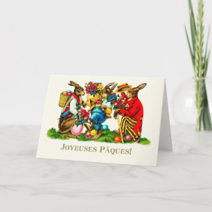 Joyeuses Pâques. Happy Easter in French Holiday Card