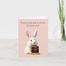 Joyeuses Pâques Lapin Drôle de Lapin Carte de Vœux