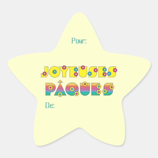 Joyeuses Pâques Star Sticker (Front)