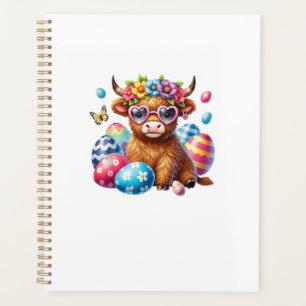 Joyeuses Pâques Vache Highland Génisse Jour de Pâq
