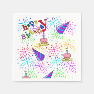 Joyeuses serviettes en papier d'anniversaire