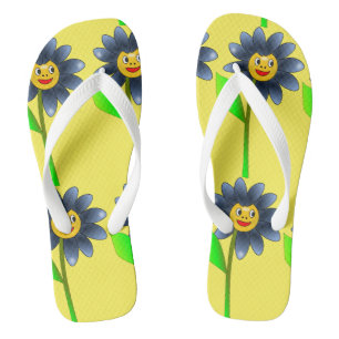 Joyeuses tongs de fleurs d'été