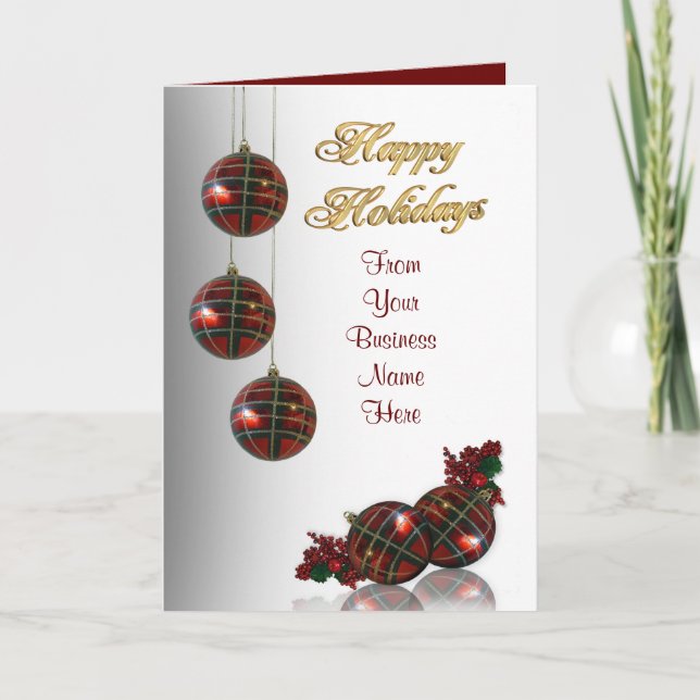 Joyeuses vacances carte de voeux Plaid ornaments (Devant)