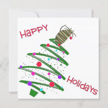 Joyeuses vacances Cat Flat Holiday Carte de voeux