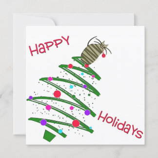 Joyeuses vacances Cat Flat Holiday Carte de voeux