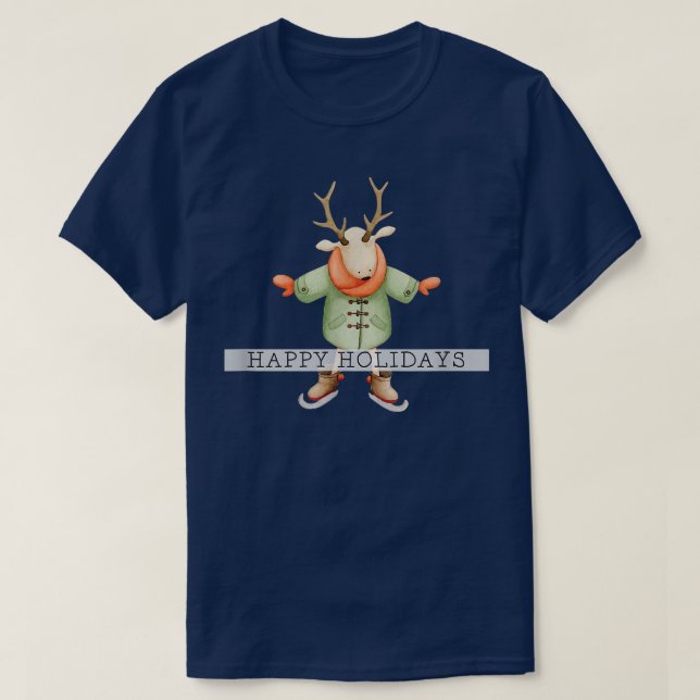 Joyeuses vacances Elk T-Shirt (Design devant)