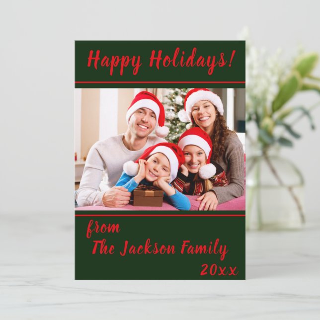 Joyeuses vacances Famille Photo Appartement Carte  (Debout devant)