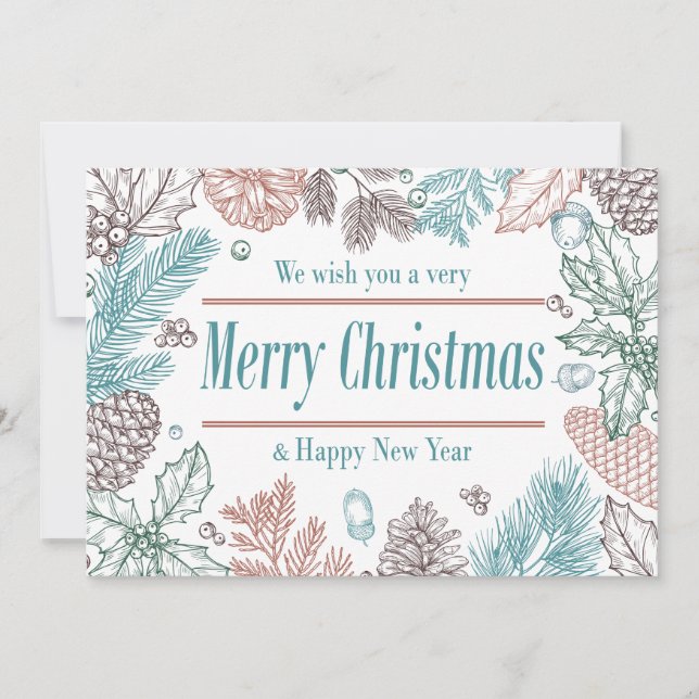 Joyeuses vacances florales | Carte de vacances pho (Devant)