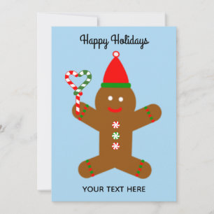 Joyeuses vacances Gingerbread Homme #1-2 Carte de
