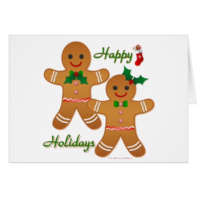 Joyeuses vacances Gingerbread Homme garçon fille (Devant horizontal)