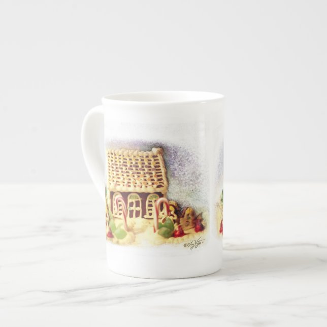 Joyeuses vacances Gingerbread Maison Chine Mug (Devant gauche)
