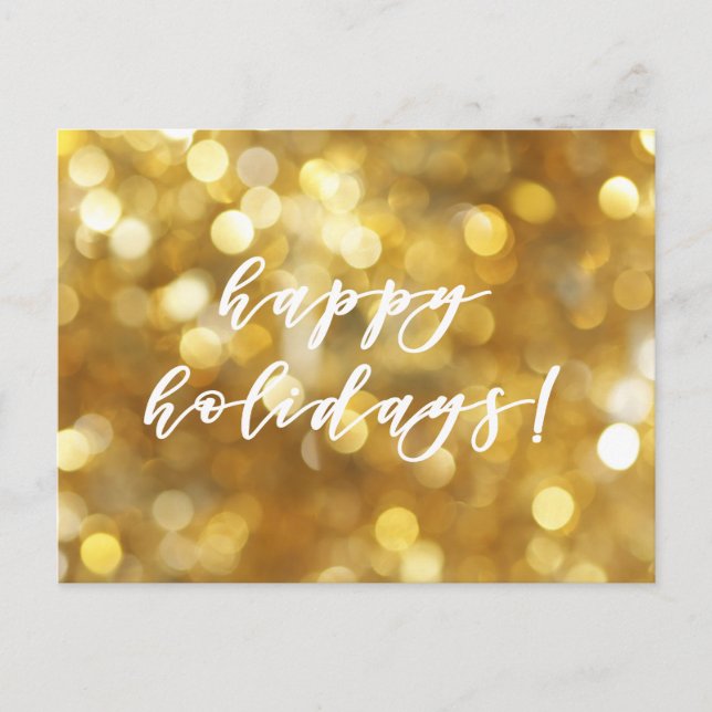 Joyeuses Vacances Gold Sparkles Carte postale de N (Devant)