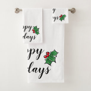 Joyeuses vacances Holly baies feuilles verdure